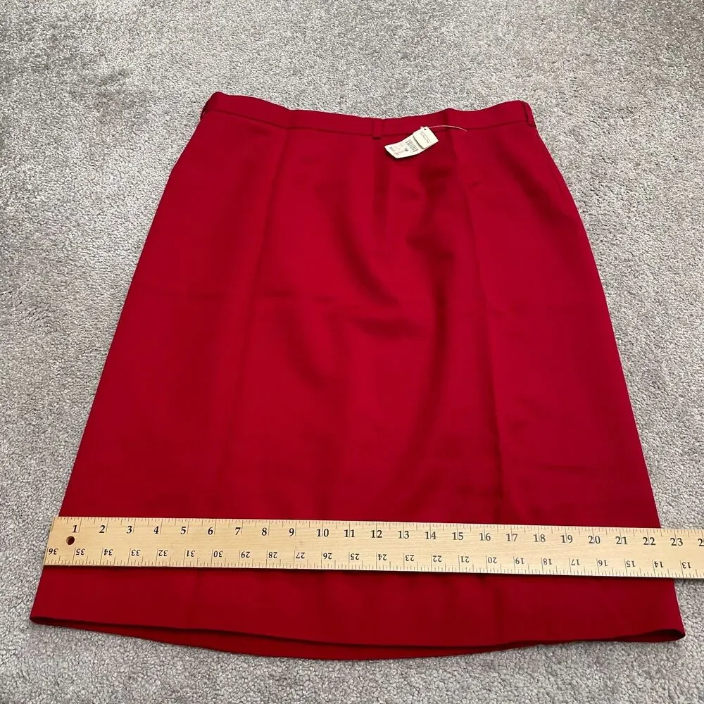 Talbots Vintage Y2K 90's Wool Pencil Straight Skirt Womens 18 Red Lined NWT New